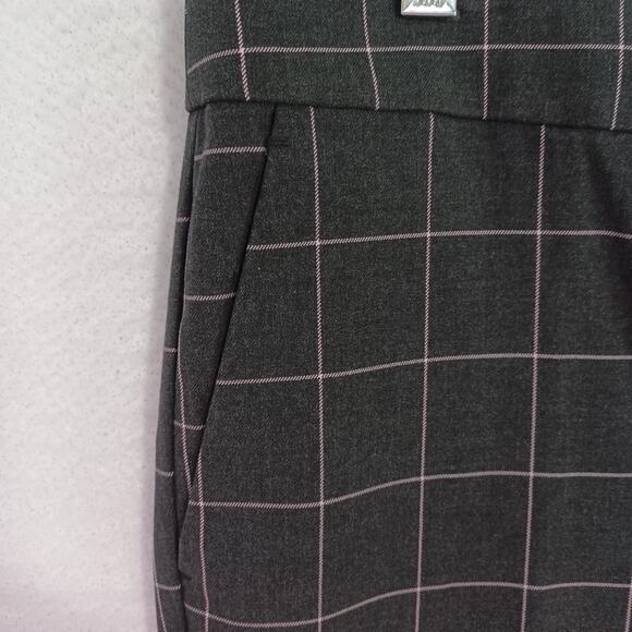LOFT Marisa Slim Leg Career Dress Pant Women's Size 6 Gray Pink Windowpane NEW - Picture 4 of 10